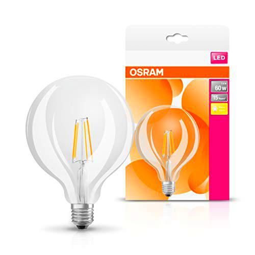 Osram, Bombilla globo Retrofit, transparente, E27, 6W Equivalente 60W