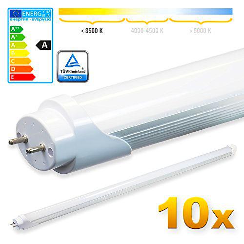 LEDVero 10x SMD LED Tubo 100cm certificación TÜV en blanco cálido