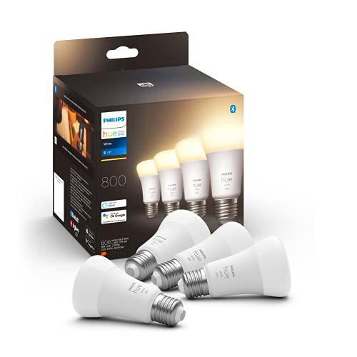 Philips Hue - Bombilla inteligente, A60 E27, Luz Cálida Regulable