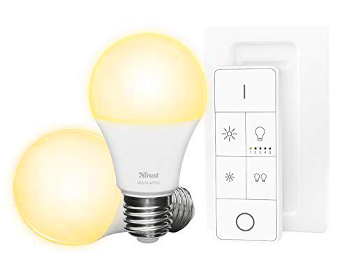 Trust ZLED-2709R - Set ZigBee con dos bombilllas LED y mando a distancia, blanco