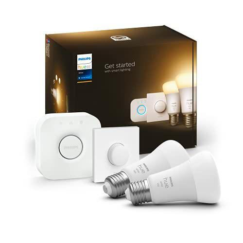 Philips Hue - Bombilla Inteligente, A60 E27, Luz Cálida Regulable