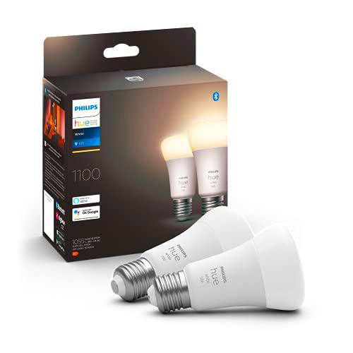 Philips Hue - Bombilla Inteligente, A60 E27, Luz Cálida Regulable, 10