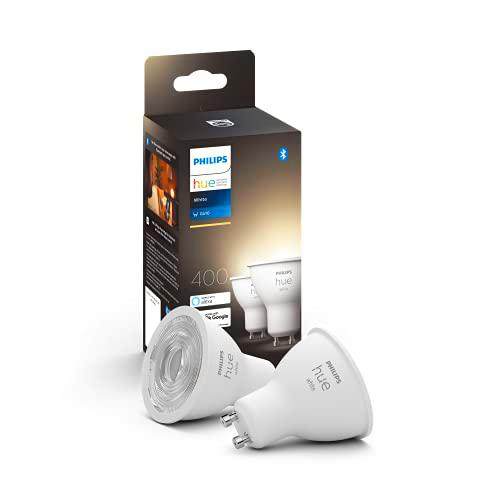 Philips Hue - Bombilla inteligente, GU10, Luz cálida regulable