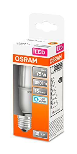 OSRAM Lámpara LED ,Casquillo: E27 ,Cool Daylight ,6500 K ,10 W ,Reemplazo por 75 W Incandescent bulb ,mate ,LED STAR STICK 