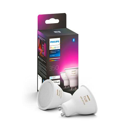 Philips Hue Pack de 2 Bombillas Inteligentes LED GU10