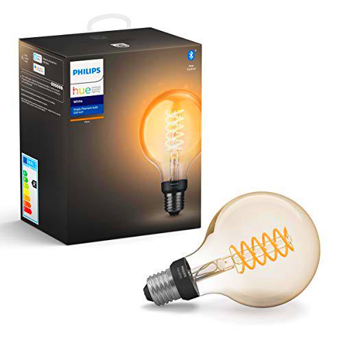 Philips Hue - Bombilla inteligente filamento, E27, Globo