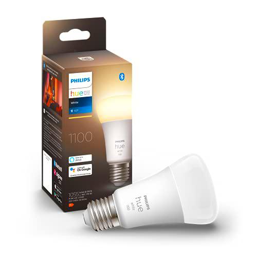 Philips Hue - Bombilla Inteligente, A60 E27, Luz Cálida Regulable, 10