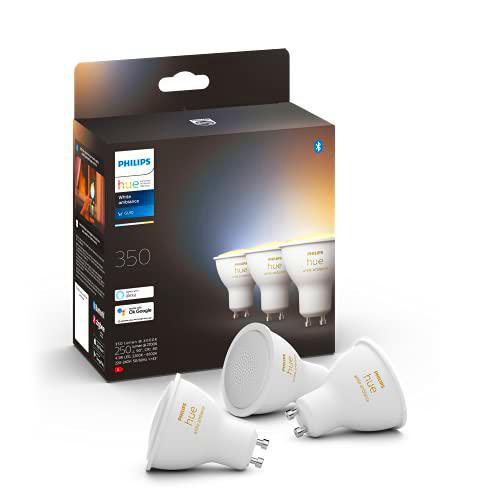 Philips Hue - Bombilla Inteligente, GU10, Luz Blanca de Cálida a Fría, 4