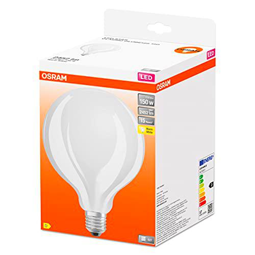 OSRAM LED Star GLOBE125, lámpara LED de filamento mate en forma de globo con 125mm de diámetro