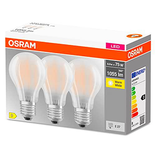 OSRAM LED Classic A75, lámparas LED de filamento esmerilado de vidrio para E27