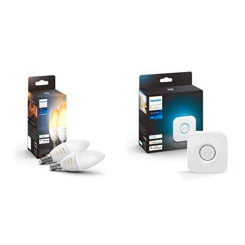 Philips Hue Bombilla inteligente, E14, Luz cálida y fría