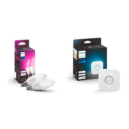 Philips Hue Bombilla Inteligente Vela LED E14, 52 W