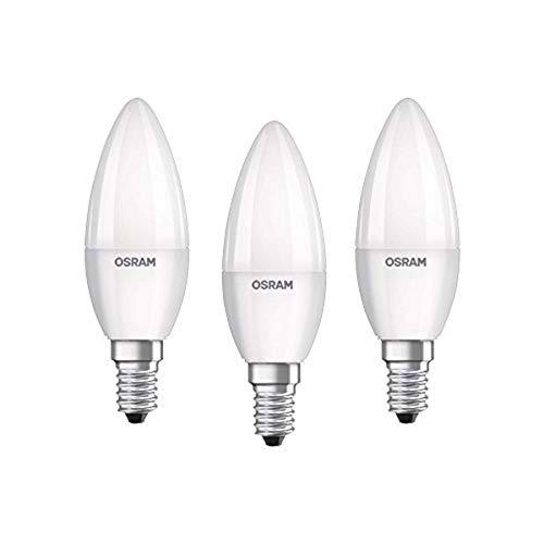 Osram Bombilla LED Forma vela, Blanco frio, pack de 3