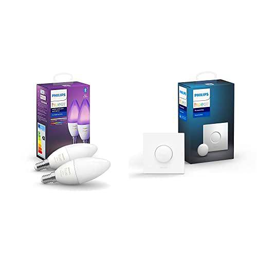 Philips Hue Bombilla Inteligente Vela LED E14, 5.2 W