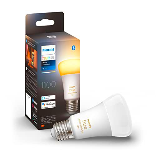 Philips Hue - Bombilla Inteligente, A60 E27, Luz Blanca de Cálida a Fría, 10