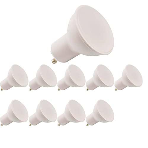 JANDEI - Pack de 10 Bombillas LED GU10 de 7W (equivalente a 50W) Blanco Frio 6000K