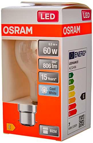 OSRAM Lámpara LED Star de filamento esmerilado, casquillo B22d