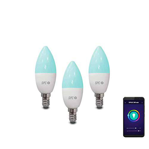 SPC Pack Bombillas Sirius 350 (3 Unidades), LED Wi-Fi E14