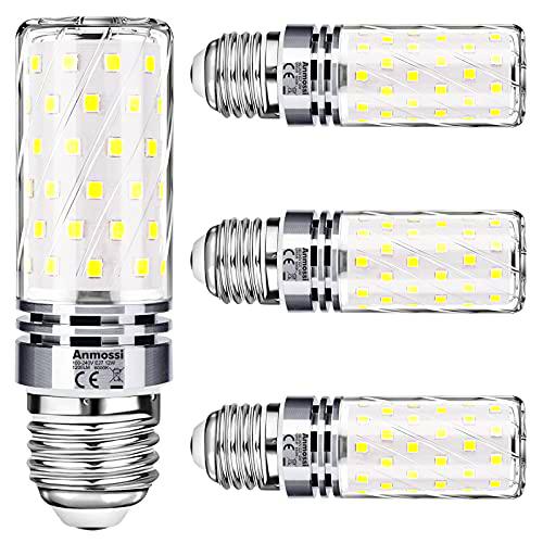 Anmossi Bombillas LED E27,Blanco Frio 6000K,1200Lm,12W Bombilla LED Maíz E27 Equivalente a 100W Incandescente Bombilla,No Regulable,Bombilla Edison LED E27,4 unidades