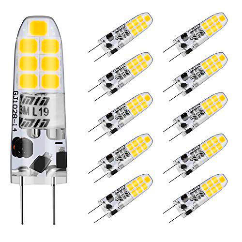 G4 LED Bombillas 12V DC/AC,Auting 2W Capsule LED Equivalente a 20W Bombillas Halógenas,Blanco cálido 3000K 210Lm,No Regulable -Paquete de 10