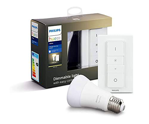 Philips Hue - Bombilla inteligente, E27, Luz cálida regulable