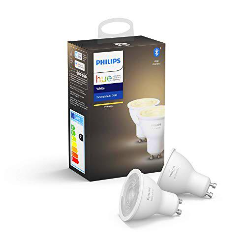 Philips Hue - Bombilla inteligente, GU10, Luz cálida regulable