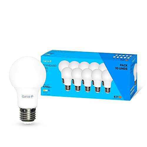 Garza - Pack de 10 Bombillas LED Estándar A60, 5.5W (equivalente a 75W de incandescencia)