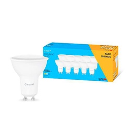 Garza - Pack de 10 Bombillas LED Dicroica GU10, 5W (equivalente a 40W de incandescencia)