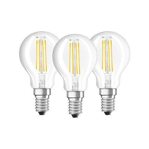 Osram 819337 Bombilla LED E14, 4 W, Blanco, Pack of 3 unidades