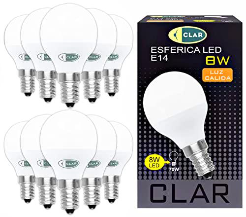 CLAR - Bombilla Led E14 8W, Bombillas Led E14 (Equivalente a 60-70W) Bombilla Led Casquillo Fino