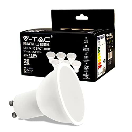 V-TAC Bombilla LED GU10 - 4,5W (Equivalente a 35W)