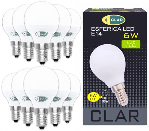 CLAR - Bombilla Led E14 6W, Bombillas Led E14 (Equivalente a 50W) Bombilla Led Casquillo Fino