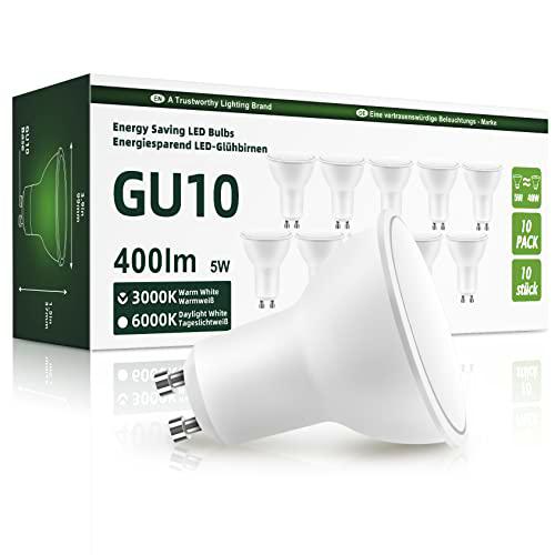 OGADA 5W LED Bombilla, casquillo GU10 Luz Blanca Cálida 3000K