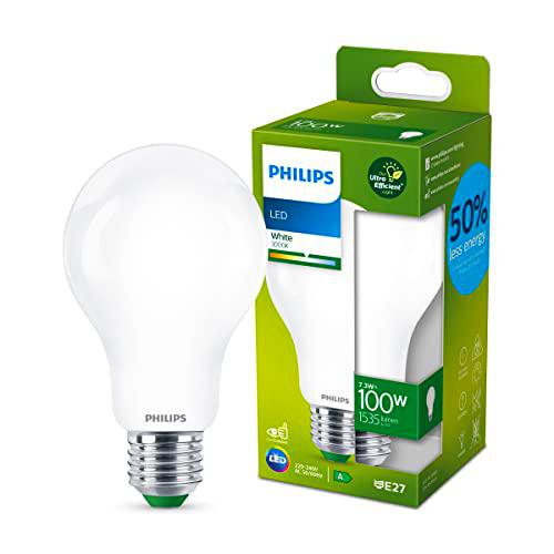 Philips Bombilla LED (A+), Casquillo E27, 7.3W, Luz Cálida (3000K)