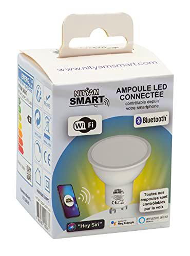 NITYAM Smart Foco de bombilla LED conectado GU10 6W Base GU10 Cambio de blanco (CCT