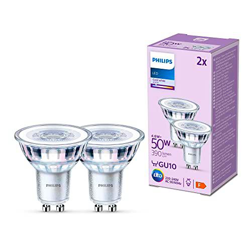 Philips Bombilla LED, casquillo GU10 (para focos), 4.6w