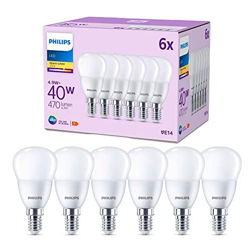 Philips Bombilla LED, casquillo E14, esférica, 4.3w