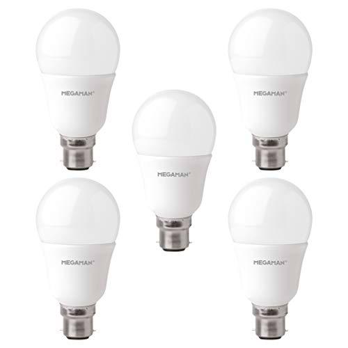 Megaman Richcolour R9 Dimmable 9.5W B22 2800K Opal Classic LED Bombilla De Luz De 5 Piezas