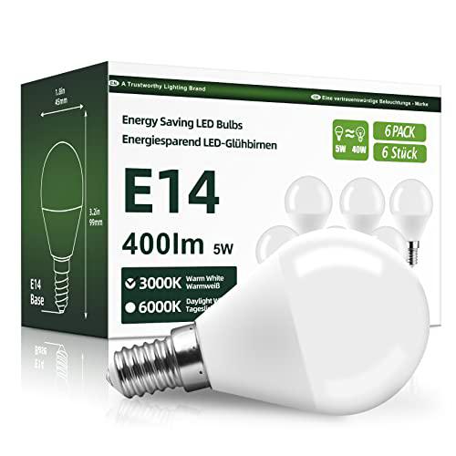 OGADA Bombilla LED P45, E14 casquillo Luz, Blanca Cálida 3000K