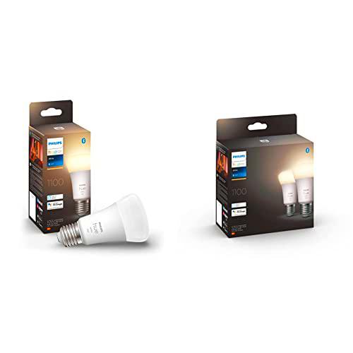 Philips Hue - Bombilla Inteligente, A60 E27, Luz Cálida Regulable, 10