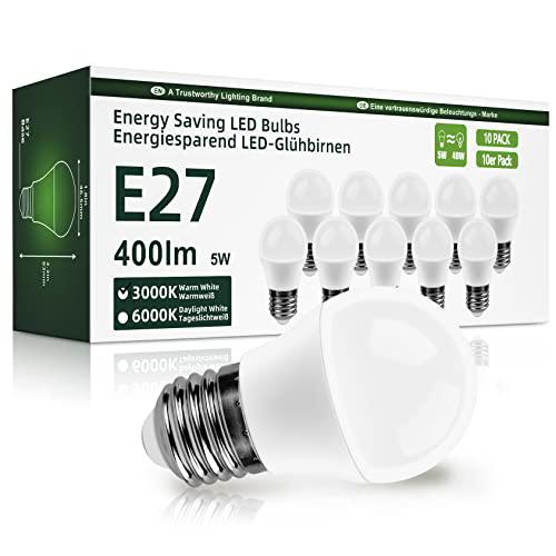 OGADA Bombilla LED G45, Blanca Cálida 3000K, 400 Lúmen