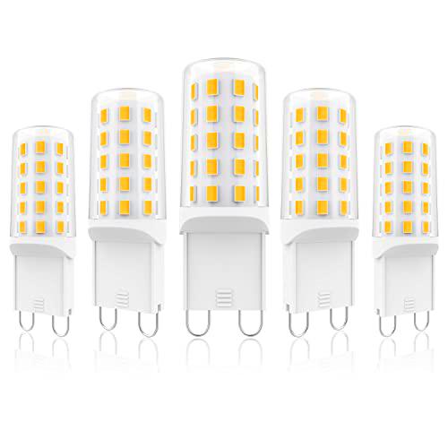 Aourow Bombilla LED G9,Luz Blanca Cálida 2700K,Luz LED G9 3W,300lm,Equivalente a 28W,33W,40W Bombillas Halógenas,No Regulable,Sin Parpadeo,Paquete de 5