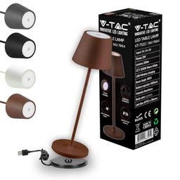 V-TAC Lámpara de Mesa Inalámbrica LED Regulable con Controles Táctiles