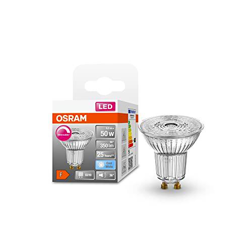 OSRAM Lámpara reflectora Superstar, GU10 base, vidrio transparente ,Blanco cálido (2700K)