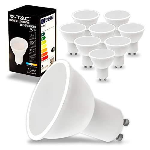 V-TAC 10x Bombillas LED GU10 - 4,5W (Equivalente a 35W)