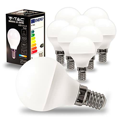 V-TAC 10x Bombilla LED E14 - P45 - 3,7W (Equivalente a 25W)