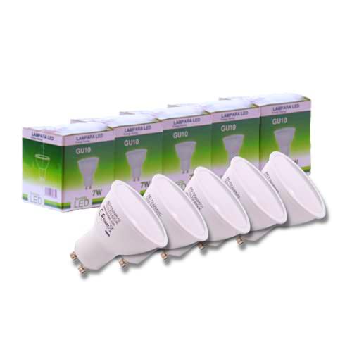 Jandei - Pack de 5 Bombillas LED GU10 de 7W (equivalente a 50W)