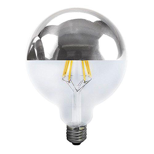 LAES Bombilla GLOBO LED Regulable 6W con cúpula plata de diámetro 95mm rosca E27 de luz cálida 2700K Referencia 174-4-067