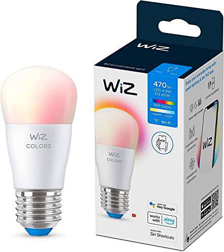 WiZ - Bombilla LED Inteligente Wi-Fi, 4,9W (Eq. 40 W) P45 E27