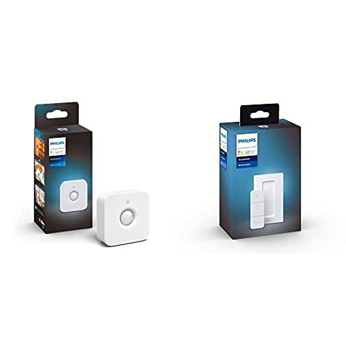 Philips Hue - Sensor de movimiento Hue, Accesorio para bombillas y lámparas inteligentes Hue + Dimmer Switch Interruptor inteligente